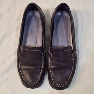 Jessica Simpson Dark Purple Leather Penny Loafers